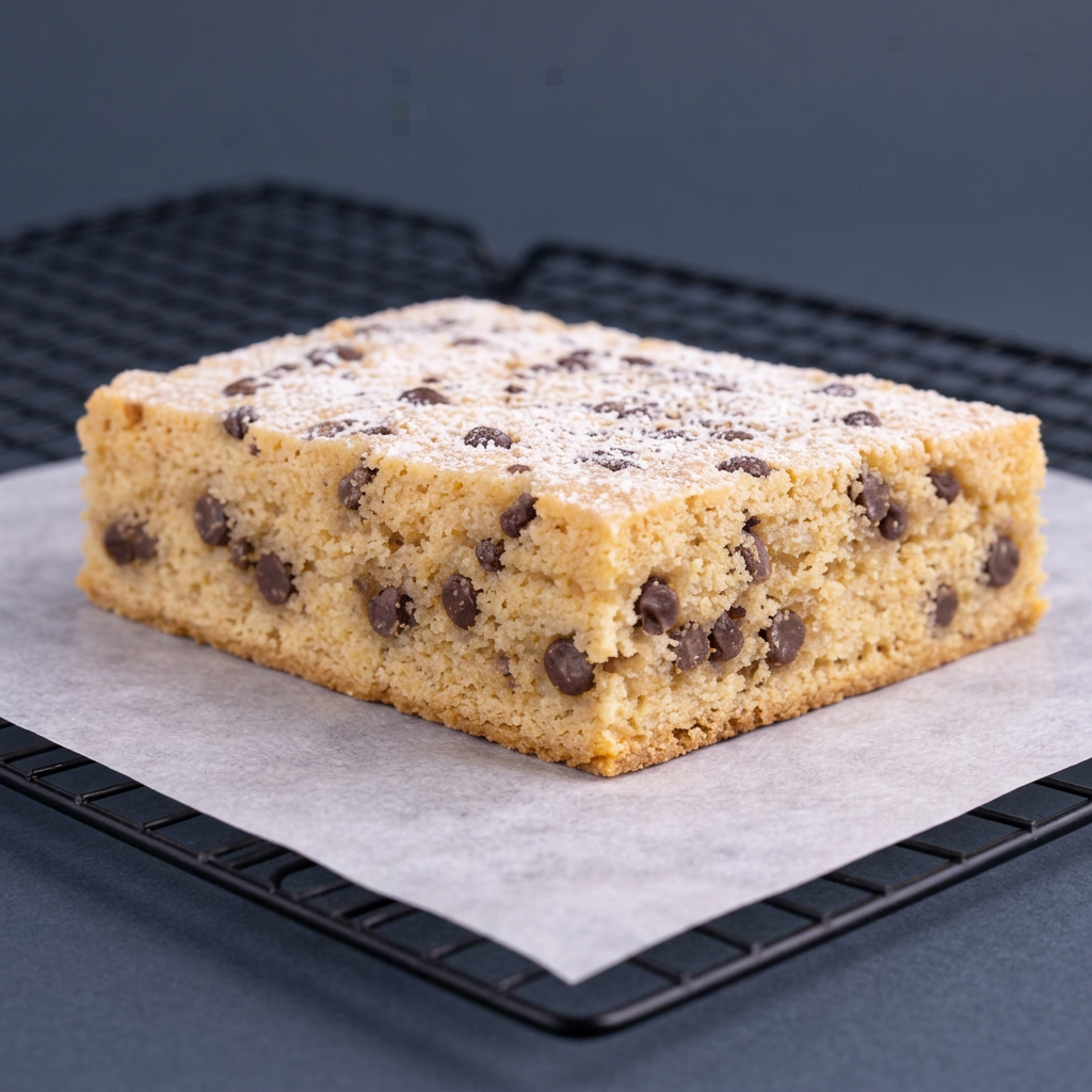 Chocolate Chip Shortbread traybake slices