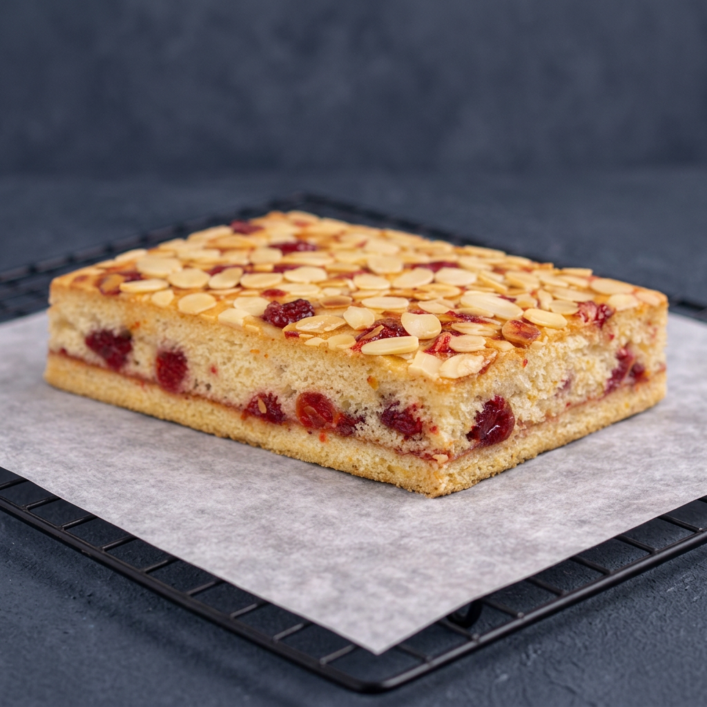 Cherry Almond traybake slices