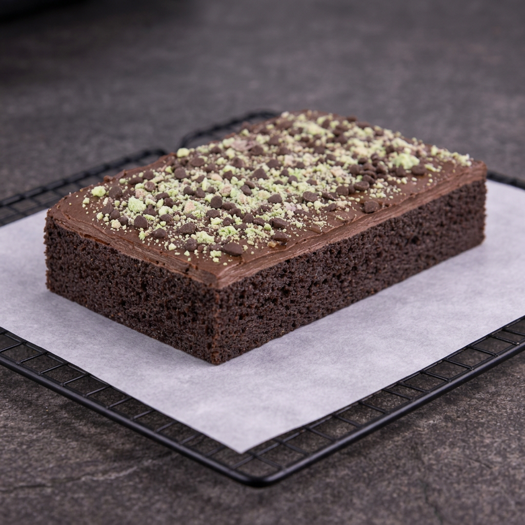Mint Chocolate Brownie traybake slices