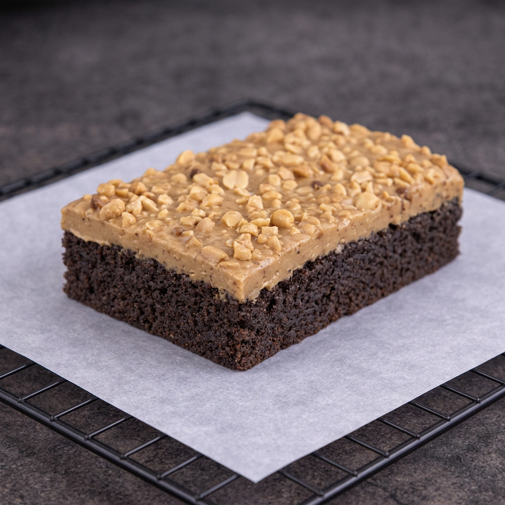 Peanut Butter Brownie traybake slices